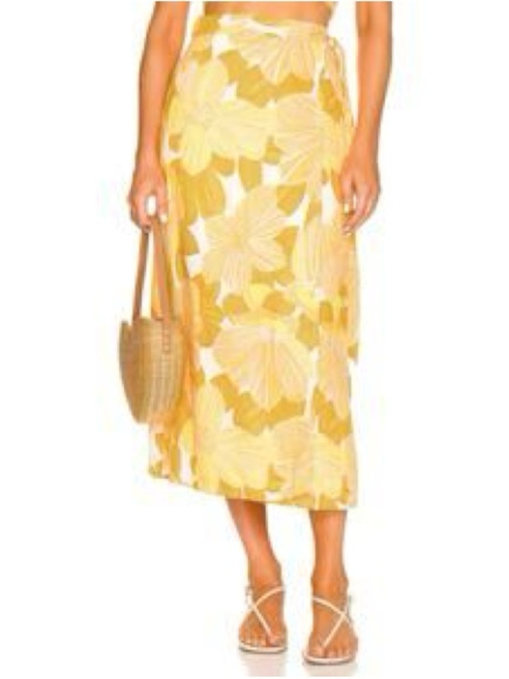 Faithfull the Brand Yellow Floral Maxi Casitas Skirt